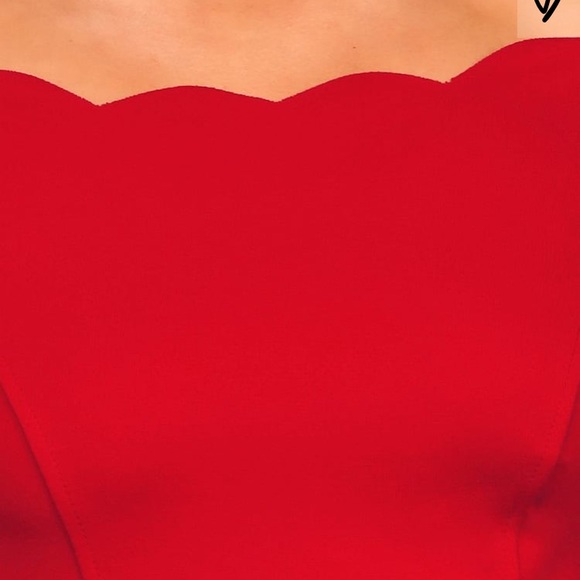 Red Scalloped Skater Dress❤️ - Picture 5 of 5